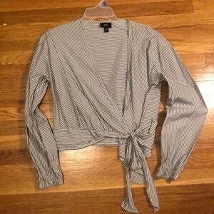 Cotton Wrap Front Top